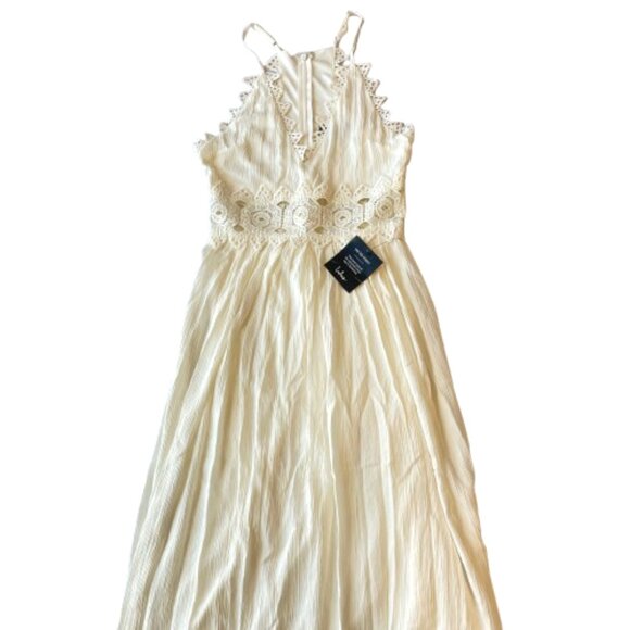 Lulus This is Love Lace Maxi Dress Lined Womens Size Small S White NWT - Picture 8 of 16